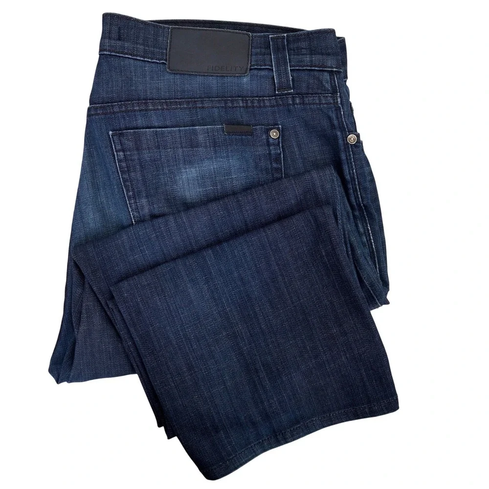 Fidelity Denim 50-11 Jeans Mens 38 Ventilator Blue Straight Leg Cott‎ Fits 38x30